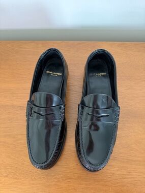 Saint Laurent Black Patent Leather Loafers - women